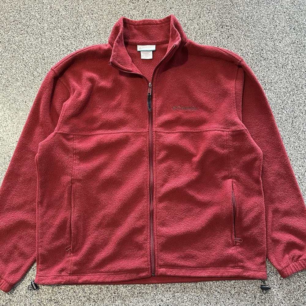 Columbia Fleece Jacket Mens XL Full‎ Zip Red Outdoor Pullover
